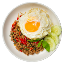 Scrambled eggs with cucumber